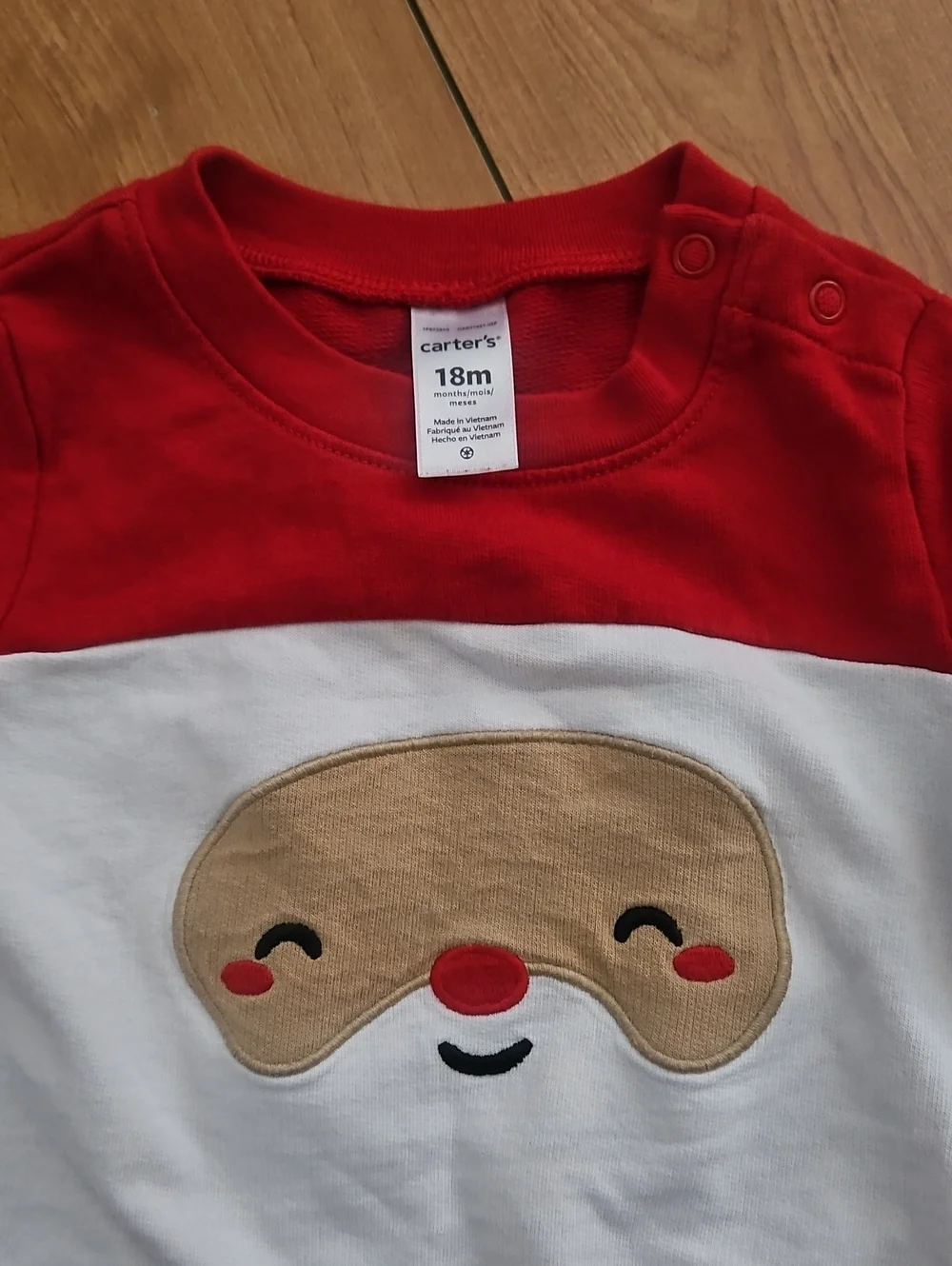 Carter's Red & White Santa Face Sweatshirt